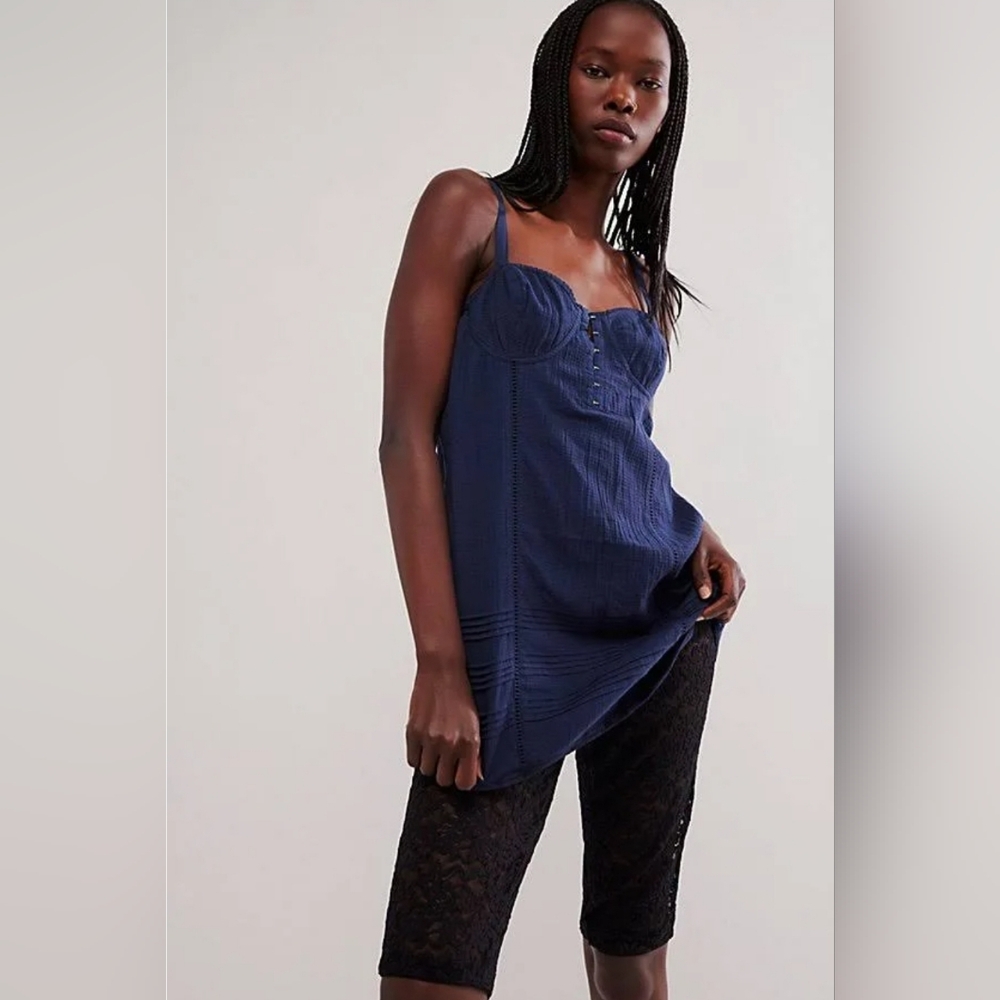 Free People Wide Awake Navy Mini Slip/Tunic